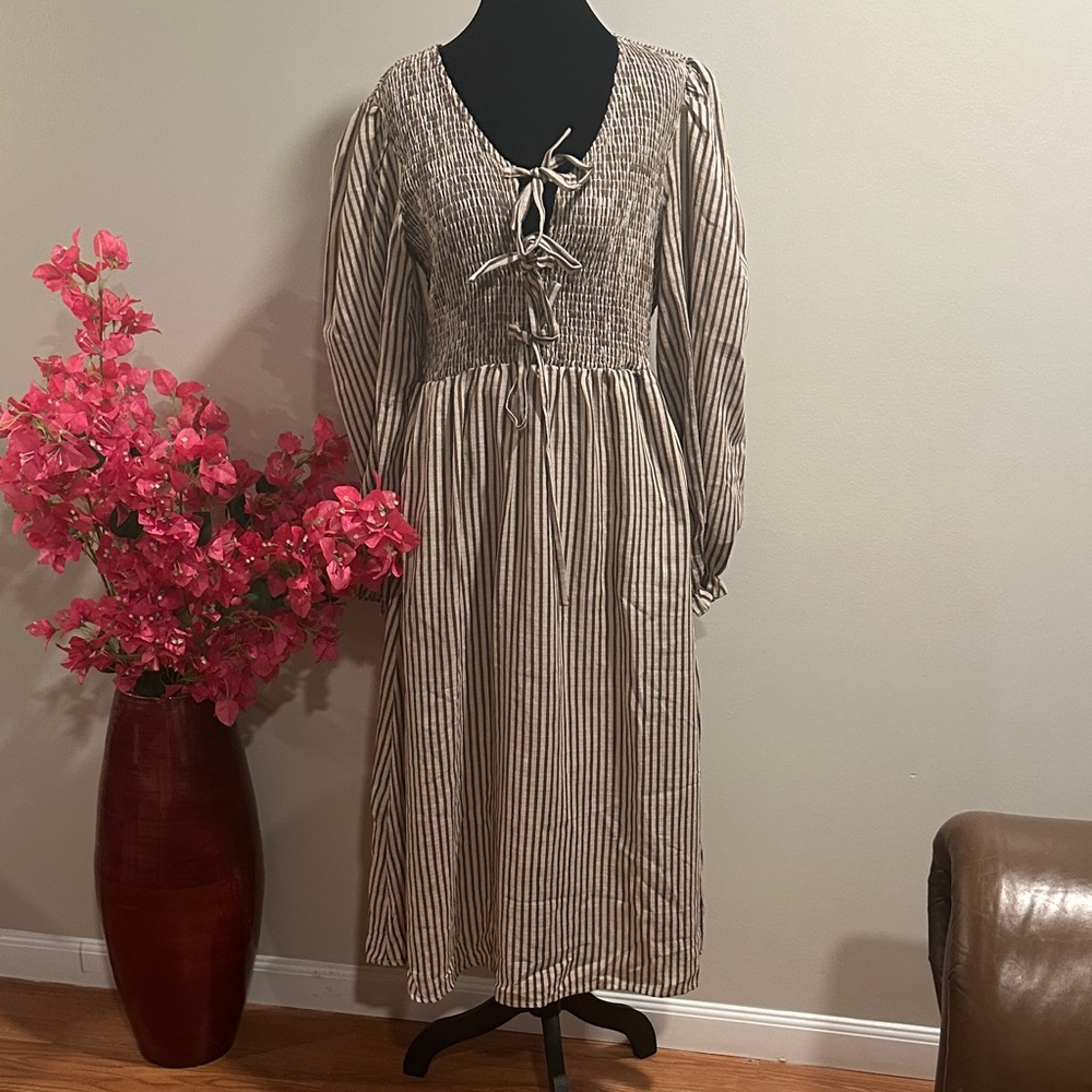 Striped Long Sleeve Dress